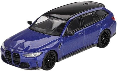 Model Mașină BMW M3 Touring Competition Portimao Blue Metalizat 2023 Scara 1:64 Mini GT MGT01090-L
