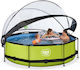Exit Toys Round Swimming Pool with Metallic Frame 300x76cm Green