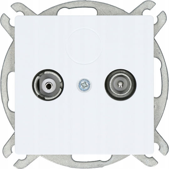 Rtv Antenna Socket Terminal 6 Db White Flush-mounted 1 Pc