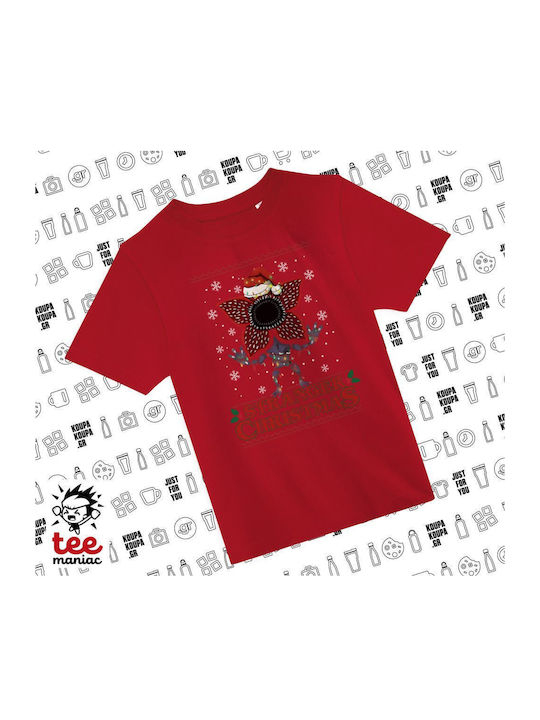 Stranger Things Kids T-shirt Red Christmas