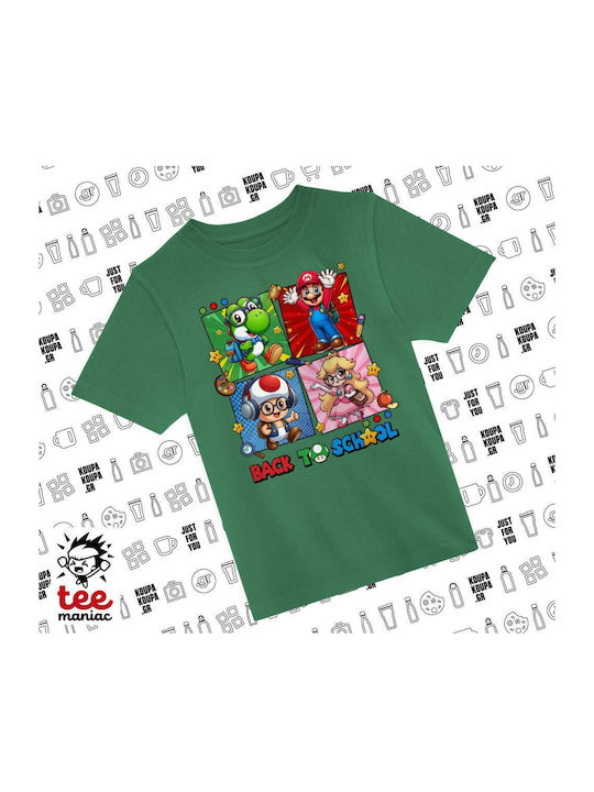 Παιδικό T-shirt Πρασινο Back To The School Mario & Friends