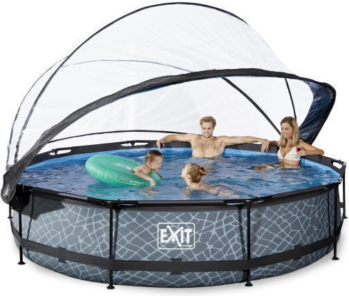 Exit Toys Στρογγυλή Πισίνα με Μεταλλικό Σκελετό 360x76εκ. Γκρι