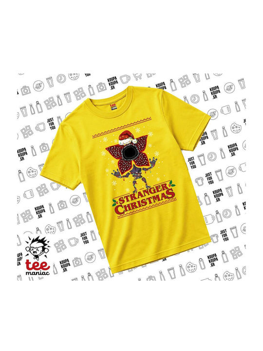 Stranger Things Kids T-shirt Yellow Christmas