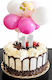 Pink White Balloon Topper Gold Confetti