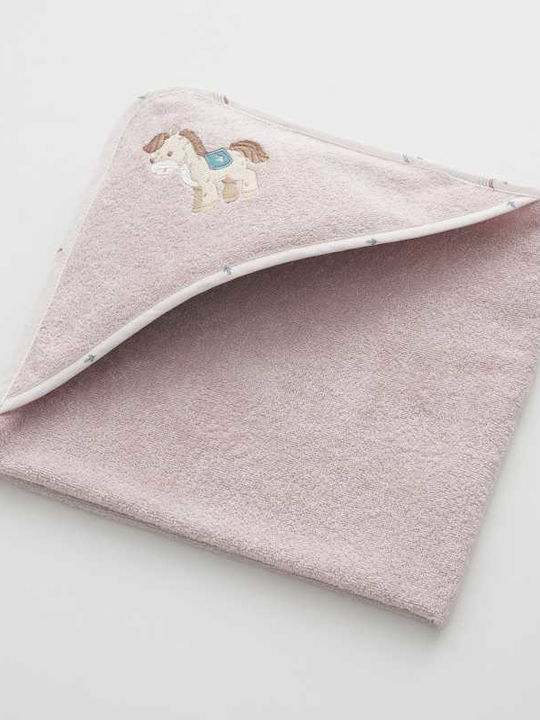 Vesta Home Baby-Badetuch mit Kapuze Pony 75x75cm