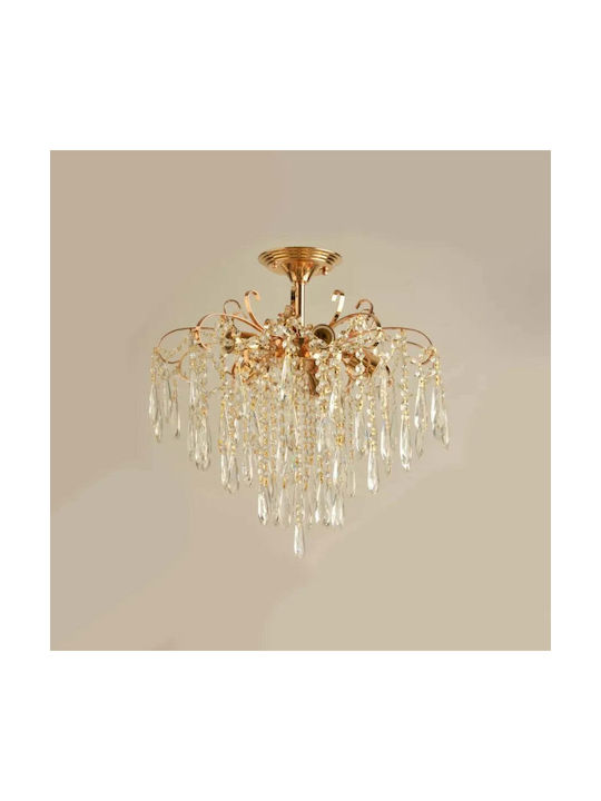 Alista Home Полилей 5xE27 Ø47cm с Кристали Златист AT1CT-VV1A-HT2L-6503/5FG