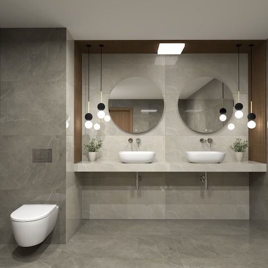 Piccadilly Einbau Badezimmerwaschbecken aus Porzellan mit Wasserhahn 50.5x40cm Weiß