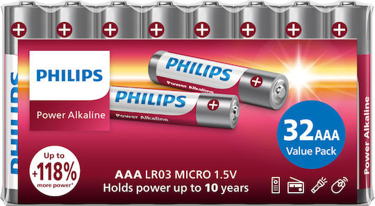 Philips Power Baterii alcaline AAA 1.5V 32 buc