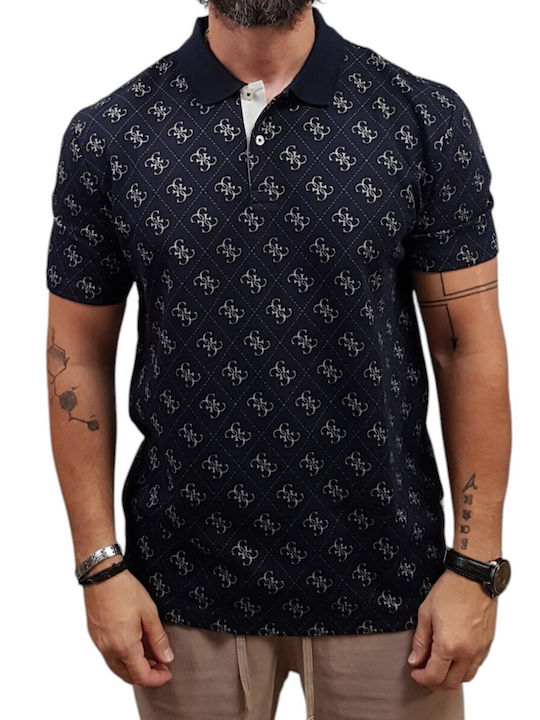 Guess Поло блуза с къс ръкав Indigo