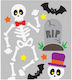 Decorations Gel Stickers Window Glass Skeleton Skeleton Cemetery Halloween