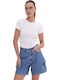 Women's High Waist Jean Shorts Mid Blue