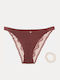 Lace Brief Back Burgundy Size One Size Burgundy