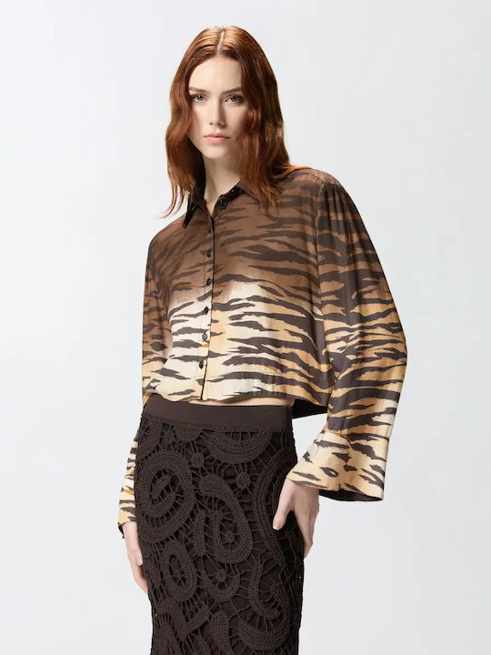 Camicia Μακρυμάνικο Γυναικείο Πουκάμισο Brown