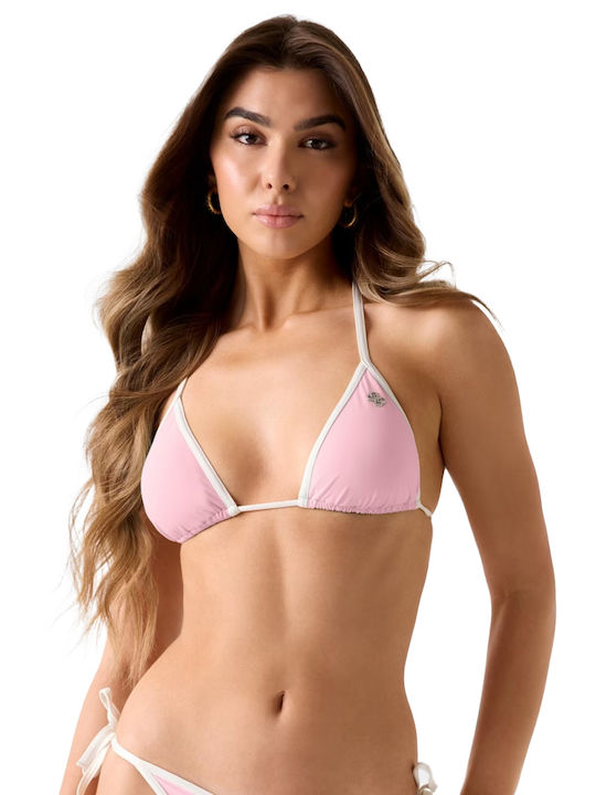 Guess Bikini Triunghi cu Burete Roz