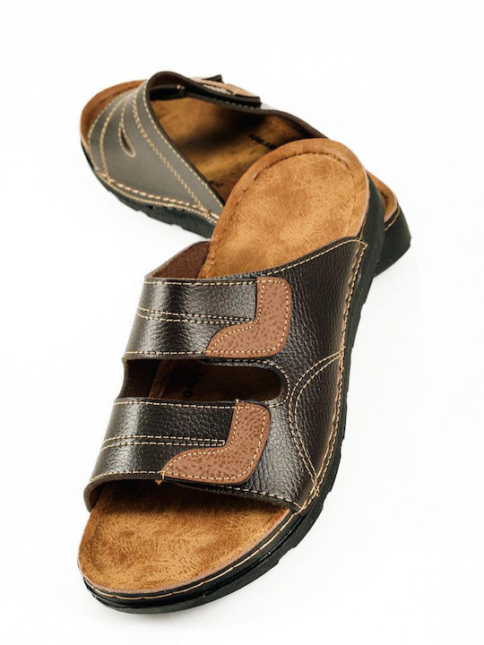 The Shoemart Ανδρικά Σανδάλια σε Καφέ Χρώμα