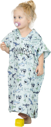All In Baby Poncho 3-6 Years Old Sharky Blue