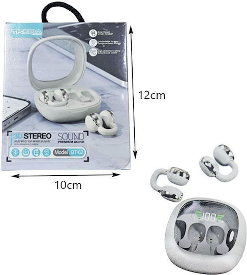 Treqa BT-62 Open Ear Căști Bluetooth Handsfree cu Rezistență la Transpirație și Husă de Încărcare Aurii