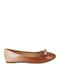 Women's Ballerina Shoes From Patent Leather In Beige Colour