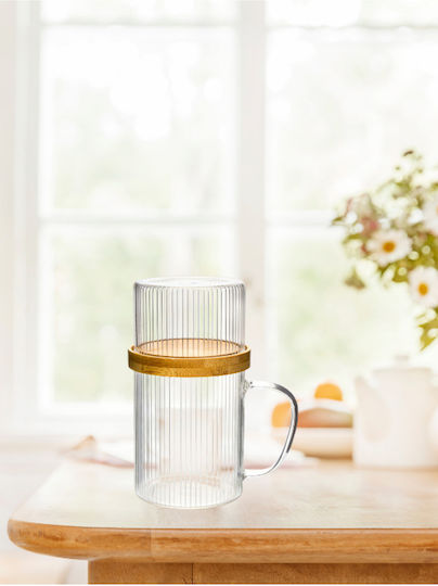 SteweHome Glas Tasse Mit Deckel Weiße 300ml 3 Stück
