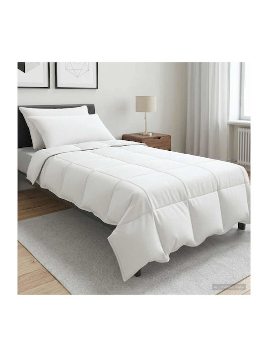 vidaXL Set Steppdecke Einzel 155x220cm Weiß 2 S...