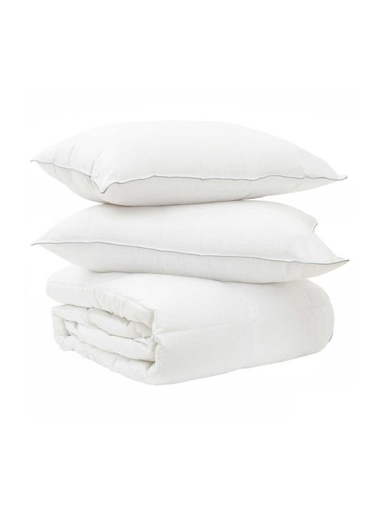vidaXL Set Quilt Super King 220x260cm White 2 Pieces 150 GSM