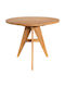 Cadrada Round Kitchen Table from Solid Wood Natural Shade 80x80x76cm