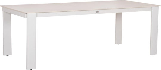 Masă de Sufragerie cu Suprafață din Piatră Crem 220x100x76cm