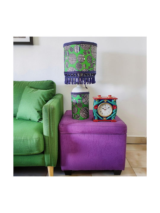 Oxygen Glass Table Lamp with Green Shade and Base
