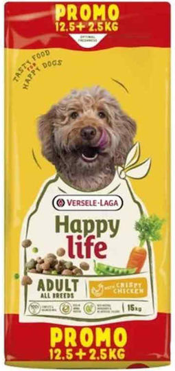 Happy Life 12.5kg Trockenfutter für Erwachsene Hunde Kleine Rassen mit Huhn, Fleisch und Reis