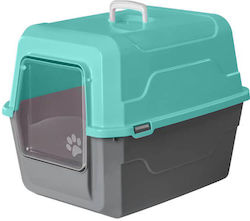 Toaletă pentru pisici Închisă Turcoaz M52 x L37 x Î48cm