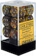Chessex 16mm D6 Pips Dice Blocks 12 Dice Lustrous Gold W Silver
