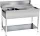 Niki Inox Мивка За Шкафове Отворена Единична LB0S.P8230.15 40x50x30см