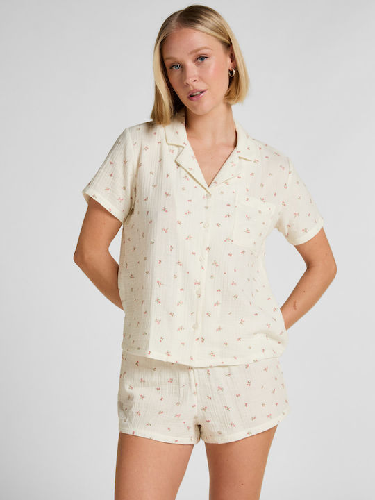 Hunkemöller Summer Women's Pyjama Set White Muslin