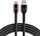 EverActive LED USB 2.0 Cable USB-C male - USB-C Μαύρο 2m KKE1KKBU02L0