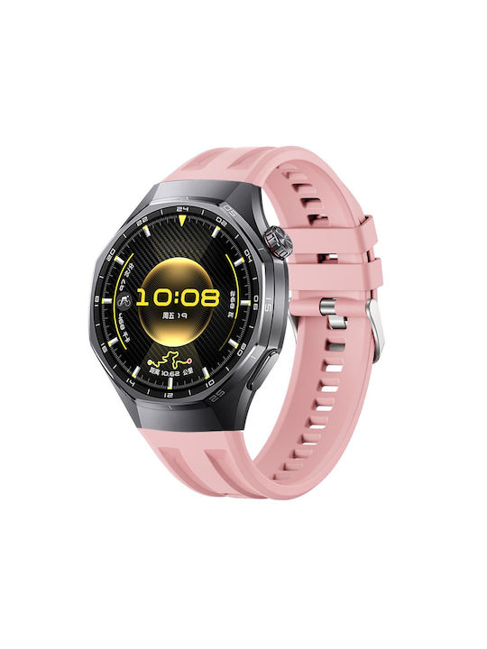 Huawei Watch Gt 6 Pro Conexiune Neîntreruptă Cu Dublă Canelură Curea Din Silicon Neporos Monocrom Roz