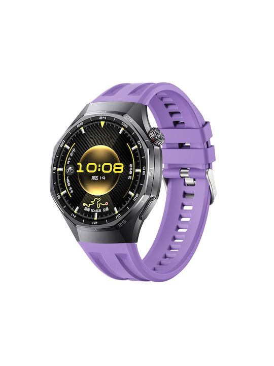 Huawei Watch Gt 6 Pro Seamless Connection Double Groove Non Porous Solid Color Silicone Strap Purple