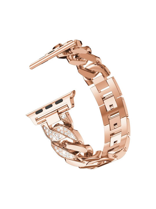 Orso Elegant Diamonds Bracelet Rose Gold Wearable Strap Apple Watch 44 45 46 49mm