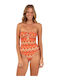 Strapless One Piece Swimsuit Floral Multicolour