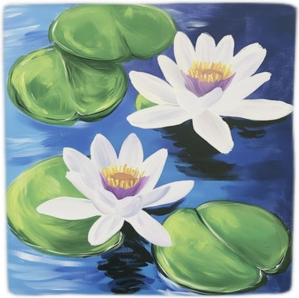 Dekoratives Fliesenstück Natürlicher Stein Water Lilies