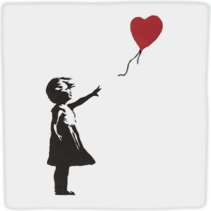 Dekoratives Fliesenstück Natürlicher Stein Little Girl Balloon