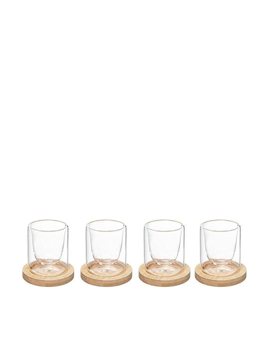 Set of Transparent Glass Espresso Cups 80ml 8pcs
