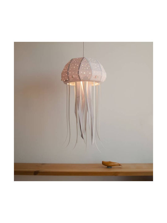 Owl Paperlamps Μονόφωτο Παιδικό Φωτιστικό Κρεμαστό από Χαρτί με Υποδοχή E27 Λιλά 60x30cm