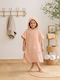 Baby Poncho Bathrobe Hooded Sea Pink 55x70cm