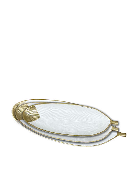 Marhome Set Dekorative Platten Kunststoff Gold 3 Stück 24x14cm