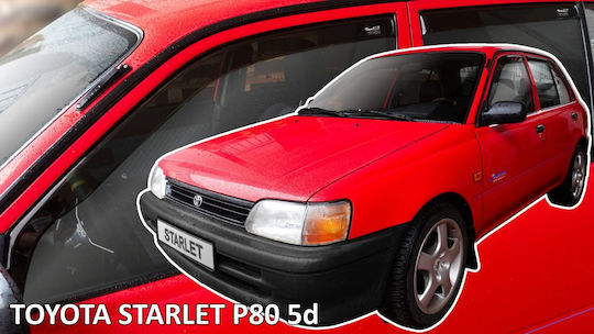 Heko Window Wind Deflectors Toyota Starlet P80 1989 > 1996 5 Door Acrylic Tinted 4 Pcs Wind Set29693 Wind Set29693