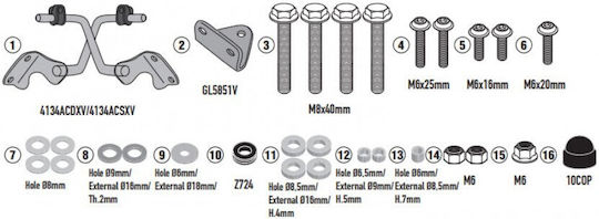 Kappa Windshield Installation Kit Ka802 Kawasaki Eliminator 500 24-26 Ac4134ak