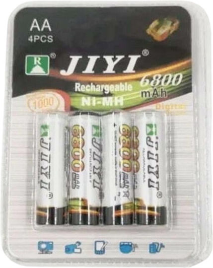 Jiyi Презареждащи се батерии AA Ni-MH 6800mAh 1.2V 4бр