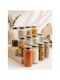 SteweHome Set of 12 General Use Glass White Jars with Lid 1300ml