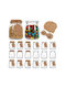 SteweHome Set of 3 General Use Glass Orange Jars with Cork 150ml