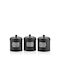 SteweHome Set of 3 Vases for Tea Sugar Coffee with Airtight Lid Metallic White 1300ml